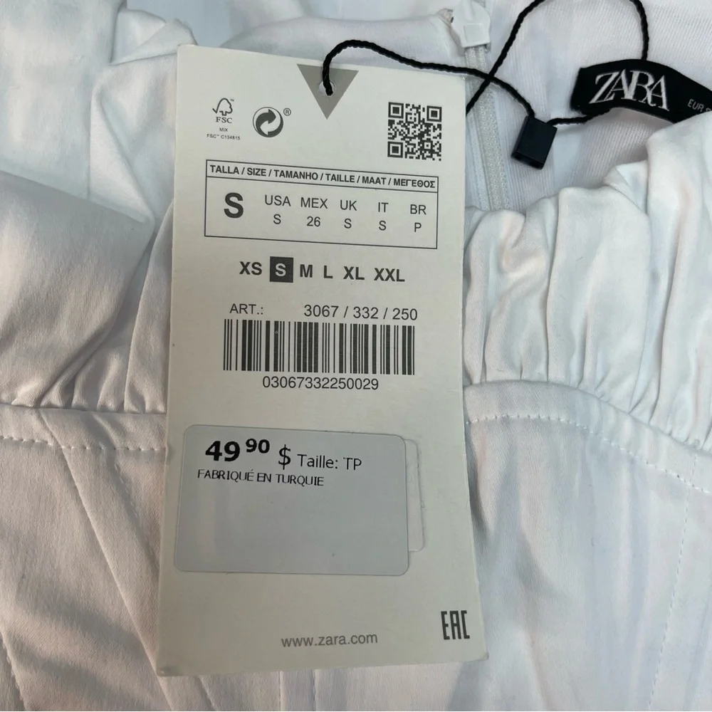 Zara Stretch Poplin Mini Dress White